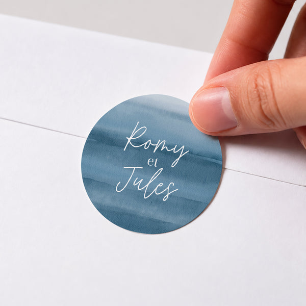 Sticker Mariage Rond Océan d'amour photo