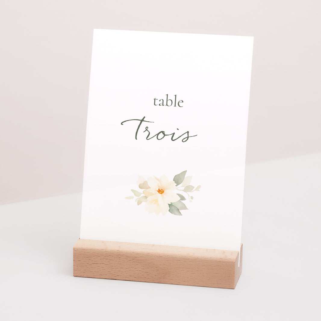 Marque table Mariage Rectangle Bouquet romantique photo N° 3