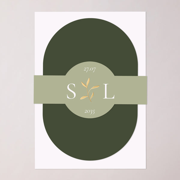 Faire-part Mariage bandeau, 2 cartes Brin Romantique III photo