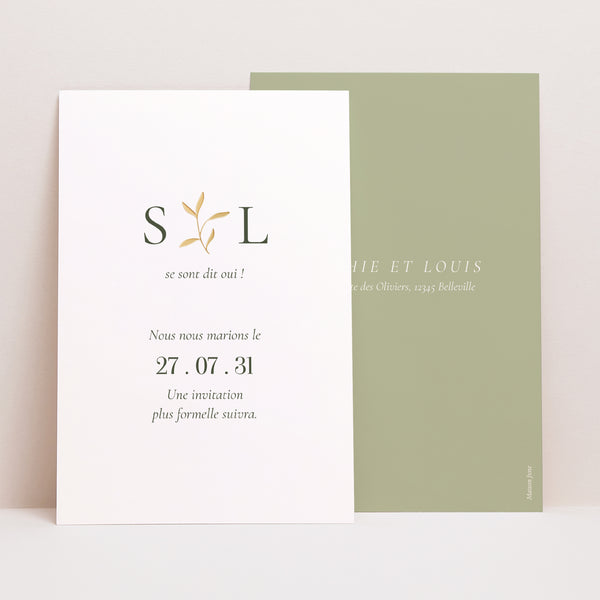 Save the date Mariage Portrait Brin Romantique III photo