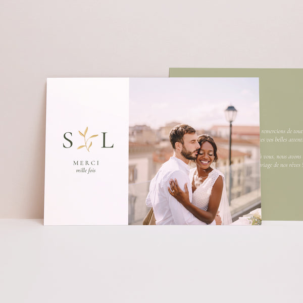 Remerciements Mariage Paysage Brin Romantique III photo