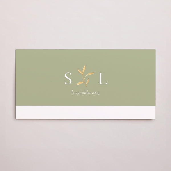 Faire-part Mariage pochette rectangle, 2 cartes Brin Romantique III photo