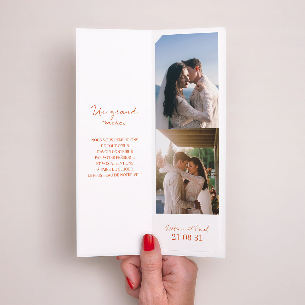 Remerciements Mariage Marque-page photo Amour toujours photo N° 2