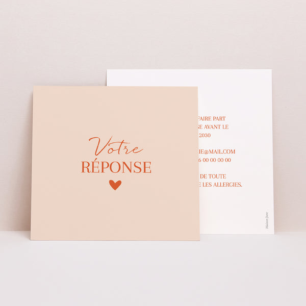 Carton réponse Mariage Carré Amour toujours photo