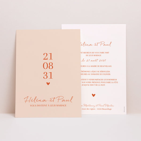 Faire-part Mariage Portrait Amour toujours photo