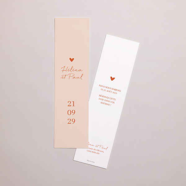 Save the date Mariage Marque-page Amour toujours photo