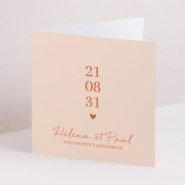 Faire-part Mariage Carré double volet Amour toujours photo