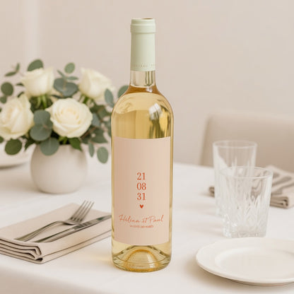 Etiquette bouteille Mariage Portrait Amour toujours photo N° 2
