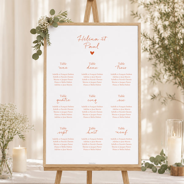 Plan de table Mariage Portrait 60 x 90 cm Amour toujours photo