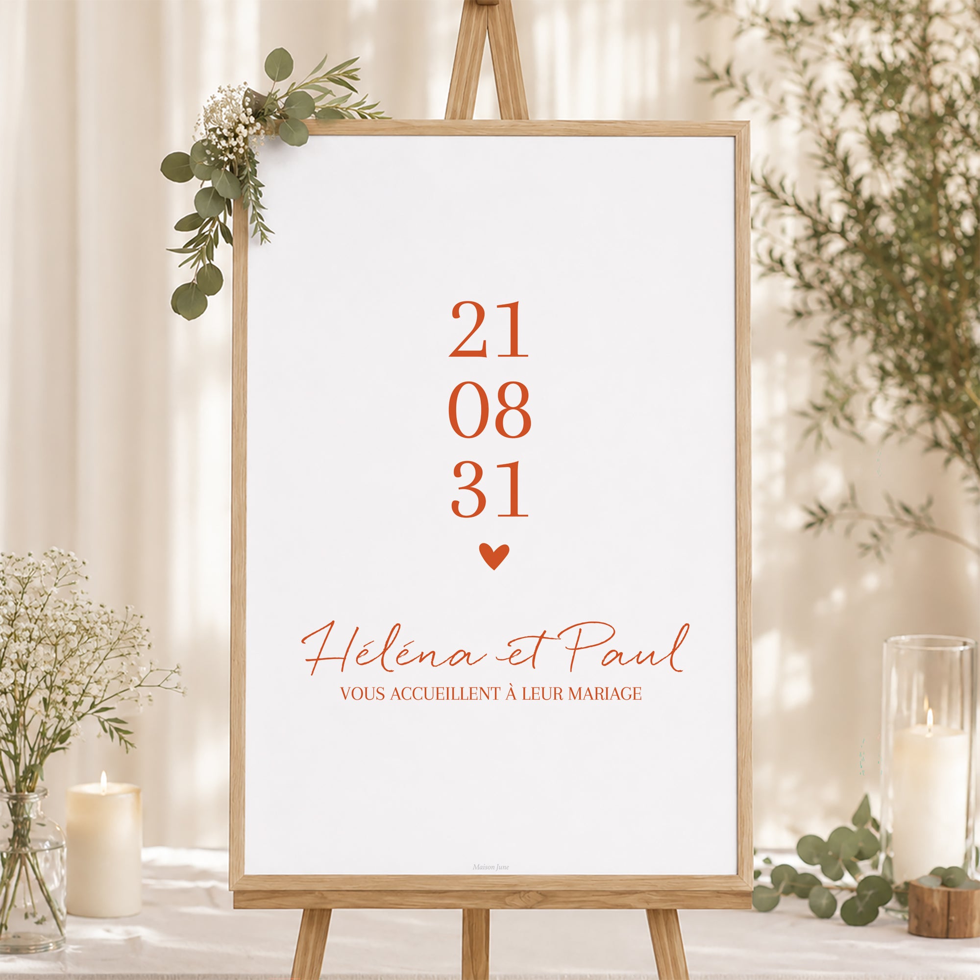 Panneau bienvenue Mariage Portrait 60 x 90 cm Amour toujours photo N° 1
