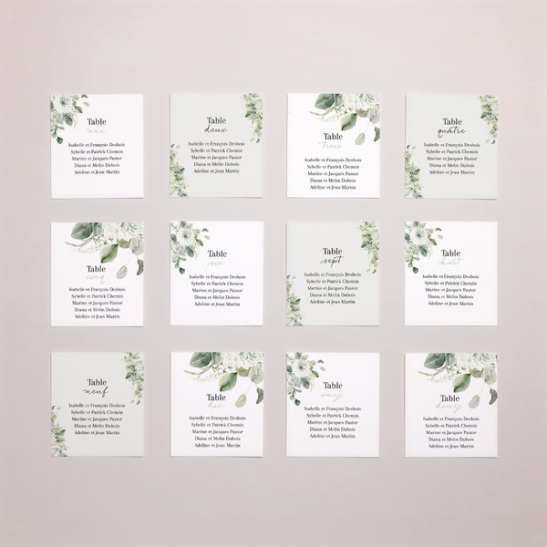 Plan de table Mariage Lot de 12 Naturel Romantique photo