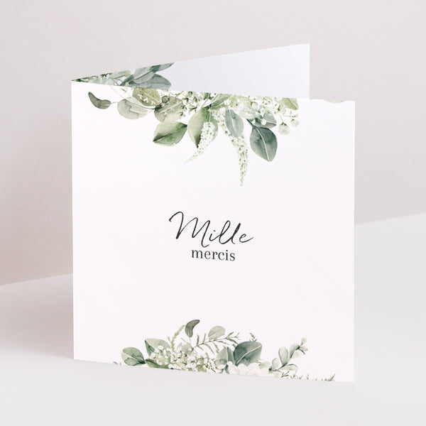 Remerciements Mariage Carré double volet Naturel Romantique photo