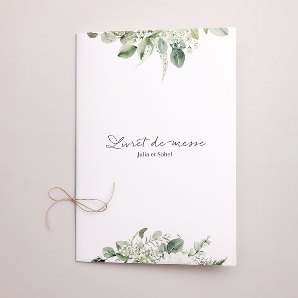 Livret de messe Mariage Double volet Naturel Romantique photo