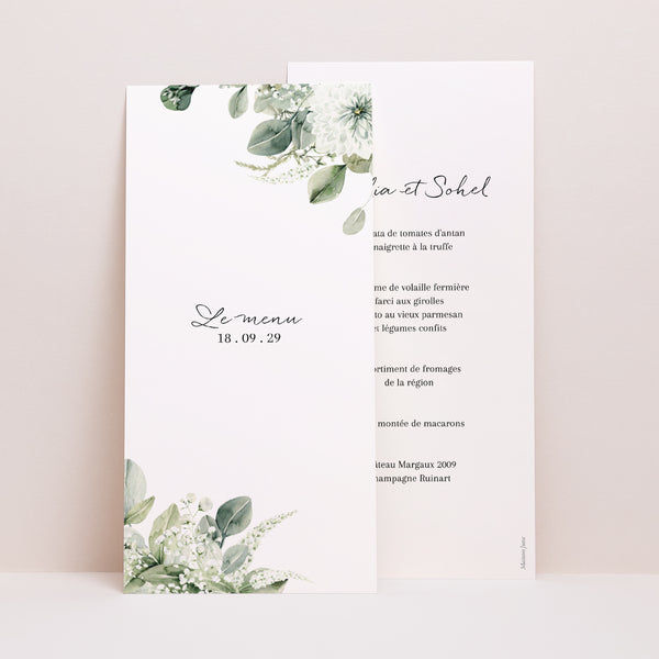 Menu Mariage Panoramique portrait Naturel Romantique photo
