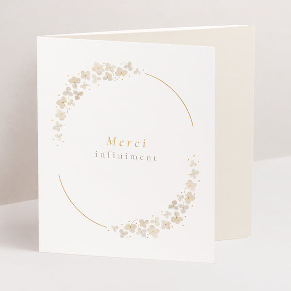 Remerciements Mariage Triptyque asymétrique Fleurs séchées blanches photo