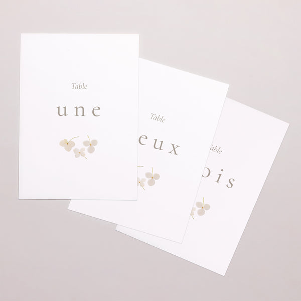 Marque table Mariage Rectangle Fleurs séchées blanches photo