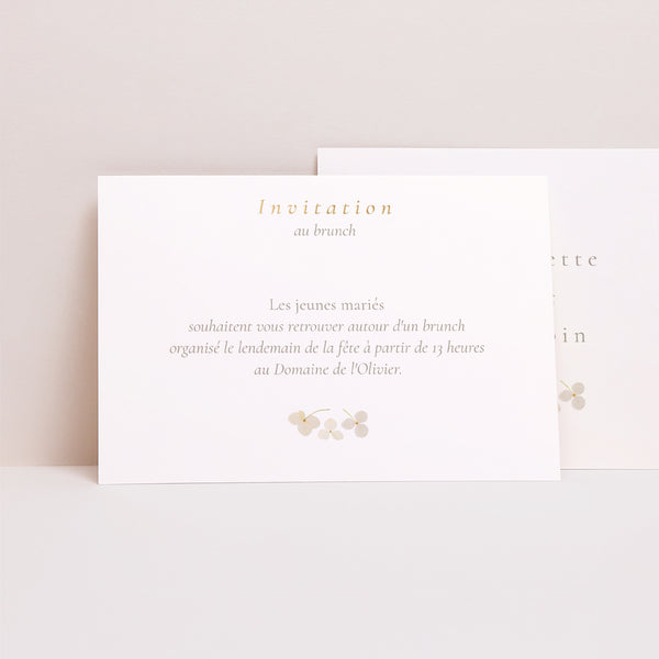 Invitations Mariage Paysage Fleurs séchées blanches photo