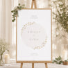 Panneau bienvenue Mariage Portrait 60 x 90 cm Fleurs séchées blanches photo N° 1