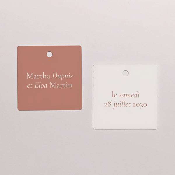 Etiquette perforée Mariage Carrée Typographie élégante II photo