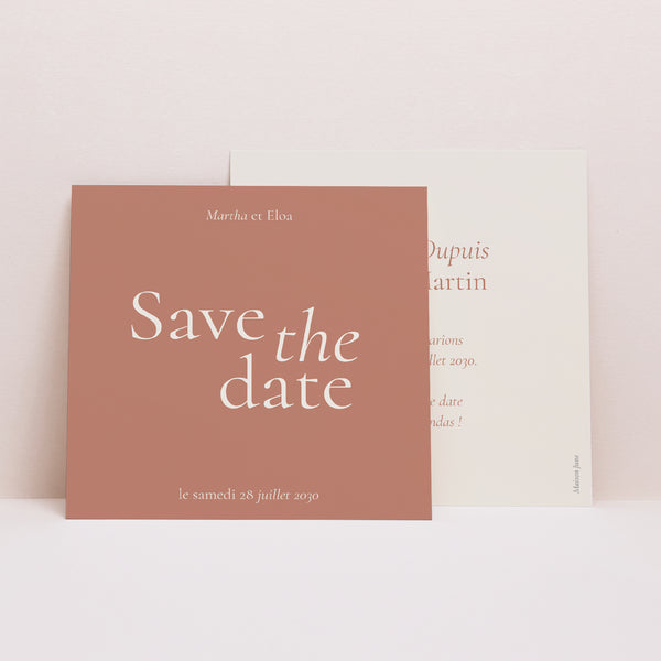 Save the date Mariage Carré Typographie élégante II photo
