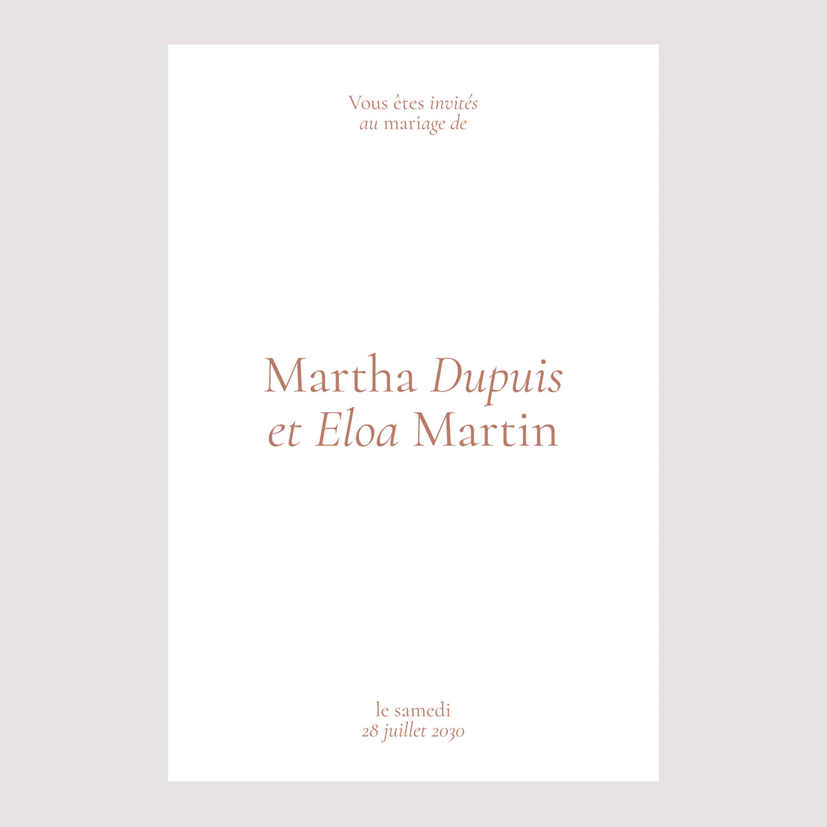 Panneau bienvenue Mariage Portrait 60 x 90 cm Typographie élégante II photo N° 2