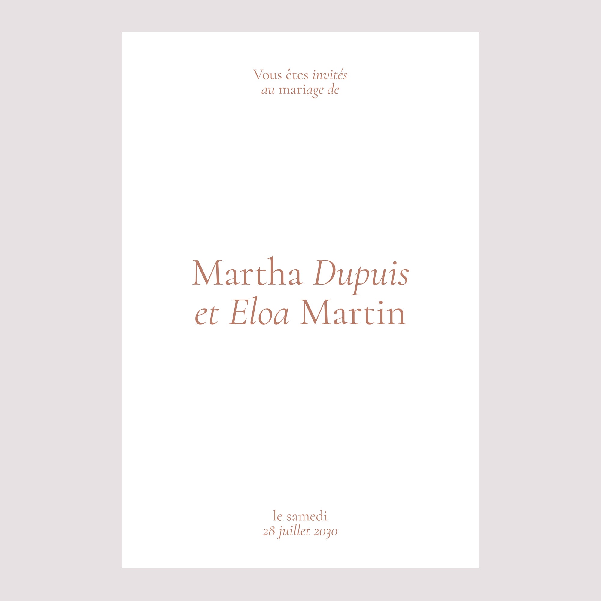 Panneau bienvenue Mariage Portrait 60 x 90 cm Typographie élégante II photo N° 2