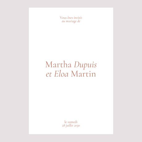 Panneau bienvenue Mariage Portrait 60 x 90 cm Typographie élégante II