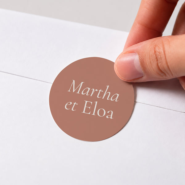 Sticker Mariage Rond Typographie élégante II photo