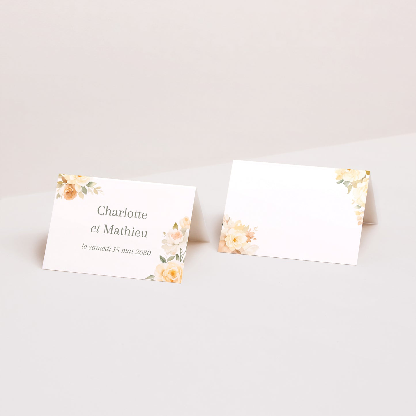 Marque-place Mariage 2 volets Trio romantique photo N° 1