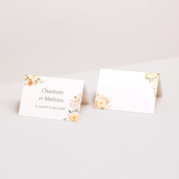 Marque-place Mariage 2 volets Trio romantique photo