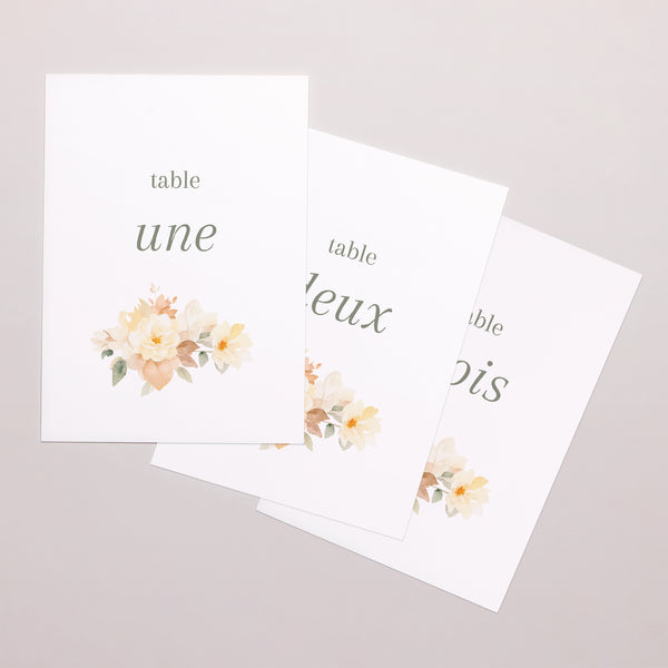 Marque table Mariage Rectangle Trio romantique photo
