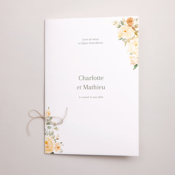 Livret de messe Mariage Double volet Trio romantique photo