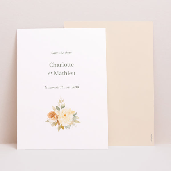 Save the date Mariage Portrait Trio romantique photo