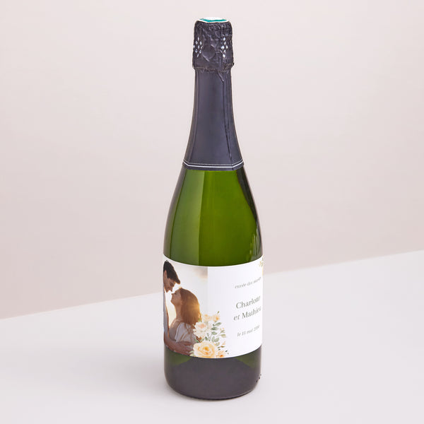 Etiquette bouteille Mariage Paysage Trio romantique photo