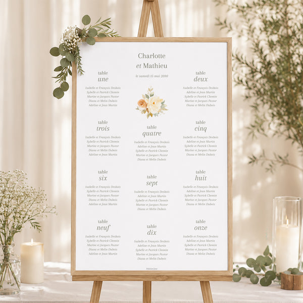 Plan de table Mariage Portrait Trio romantique photo