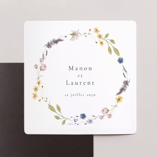 Save the date Mariage Lot de 9, magnétique Couronne Florale Champêtre photo