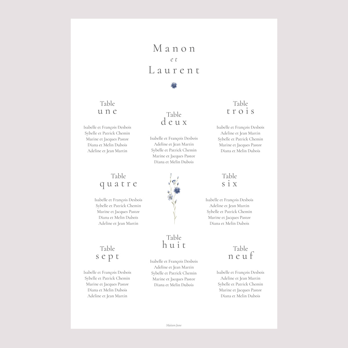 Plan de table Mariage Portrait Couronne Florale Champêtre photo N° 2