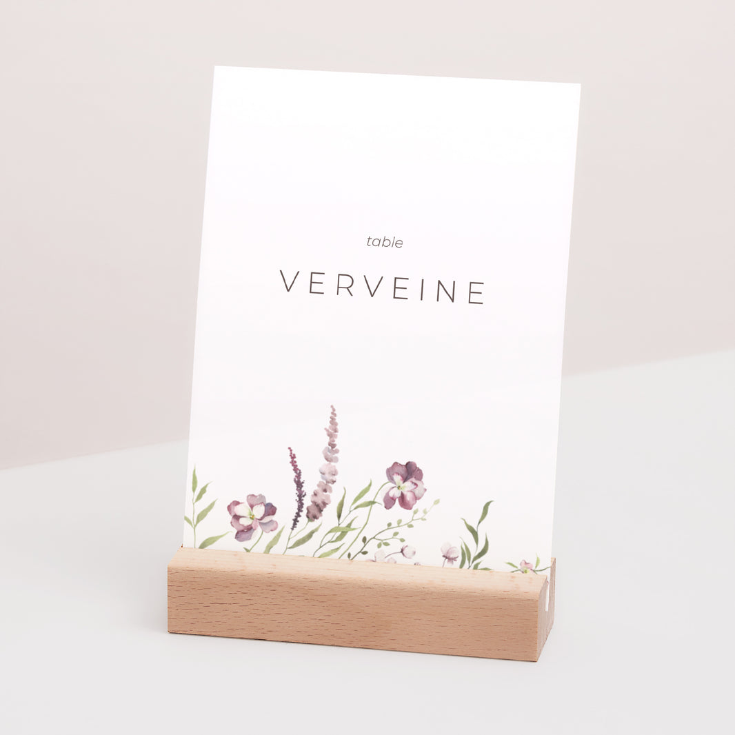 Marque table Mariage Rectangle Petites fleurs mauves photo N° 3