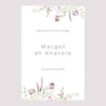 Panneau bienvenue Mariage Portrait 60 x 90 cm Petites fleurs mauves photo N° 2