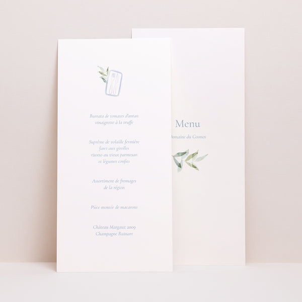 Menu Mariage Panoramique portrait Emblème vintage photo