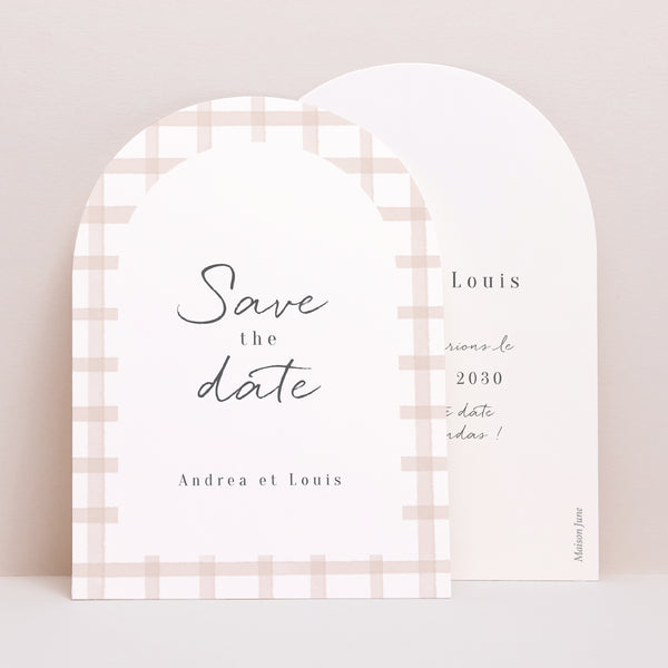 Save the date Mariage Petite arche À la campagne photo