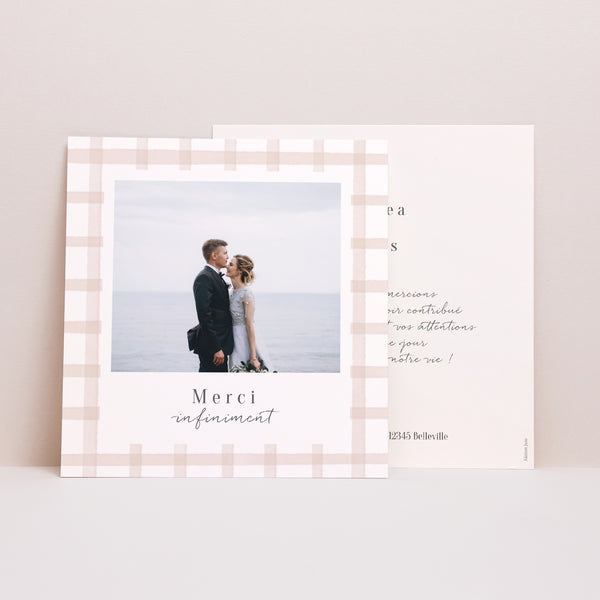 Remerciements Mariage Carré À la campagne photo