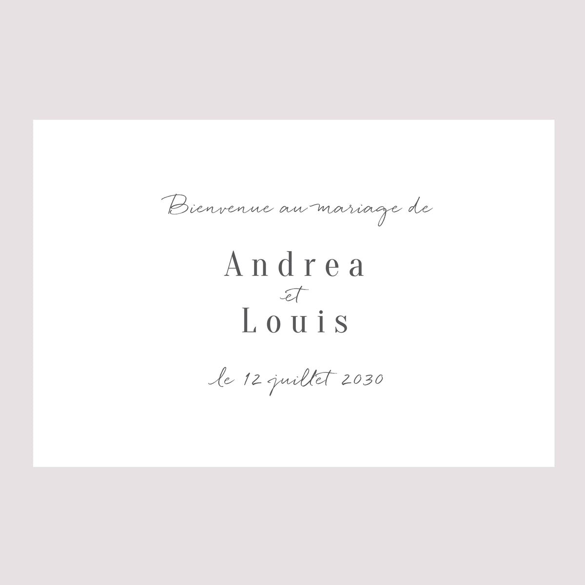 Panneau bienvenue Mariage Paysage 90 x 60 cm À la campagne photo N° 2