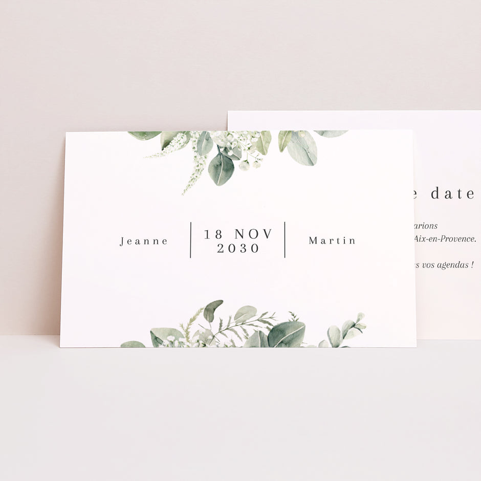 Faire-part de mariage carré à personnaliser
