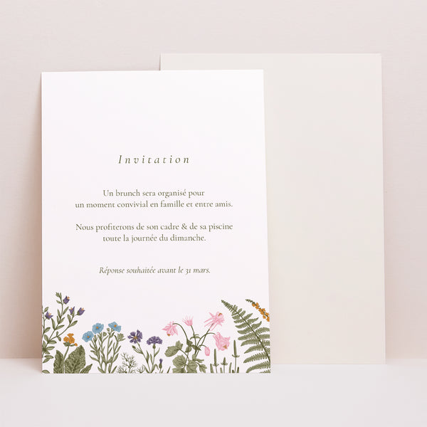 Invitations Mariage Portrait Couronne vintage photo