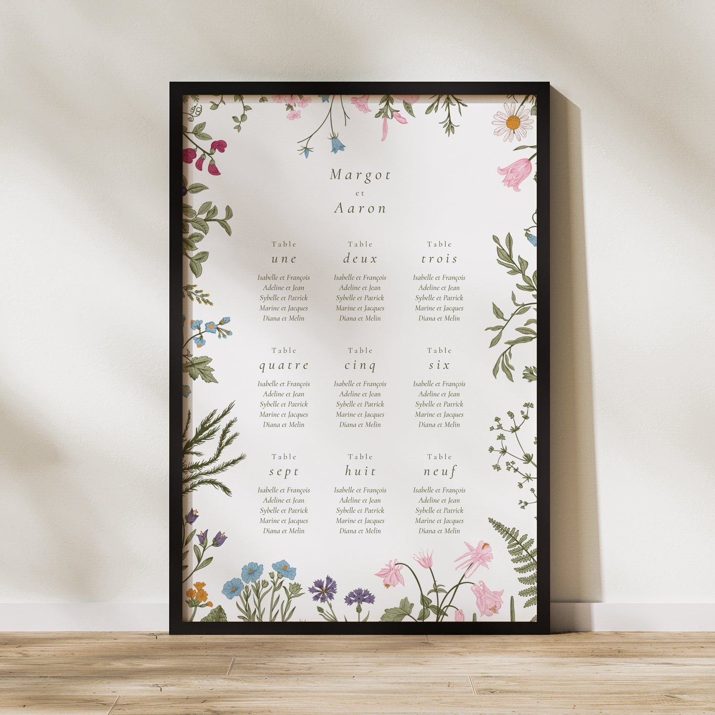 Plan de table Mariage Portrait Couronne vintage photo N° 1