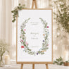 Panneau bienvenue Mariage Portrait 60 x 90 cm Couronne vintage photo N° 1