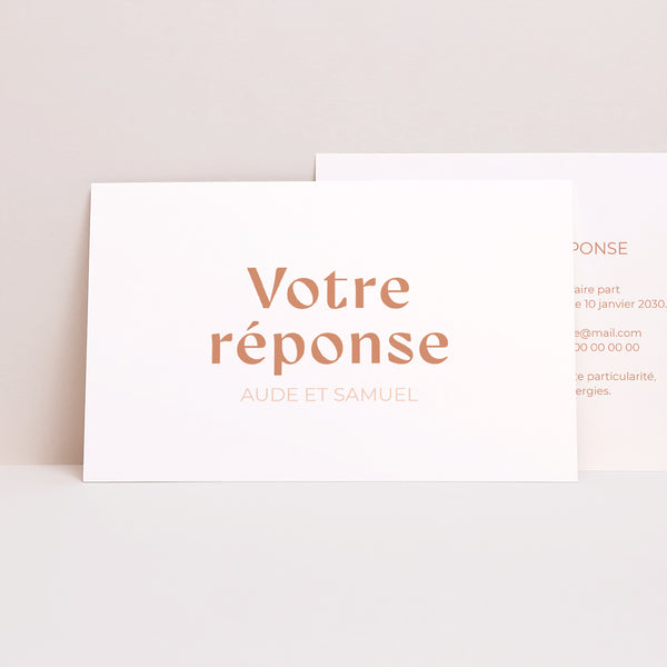Carton réponse Mariage Paysage Typo Terracotta photo