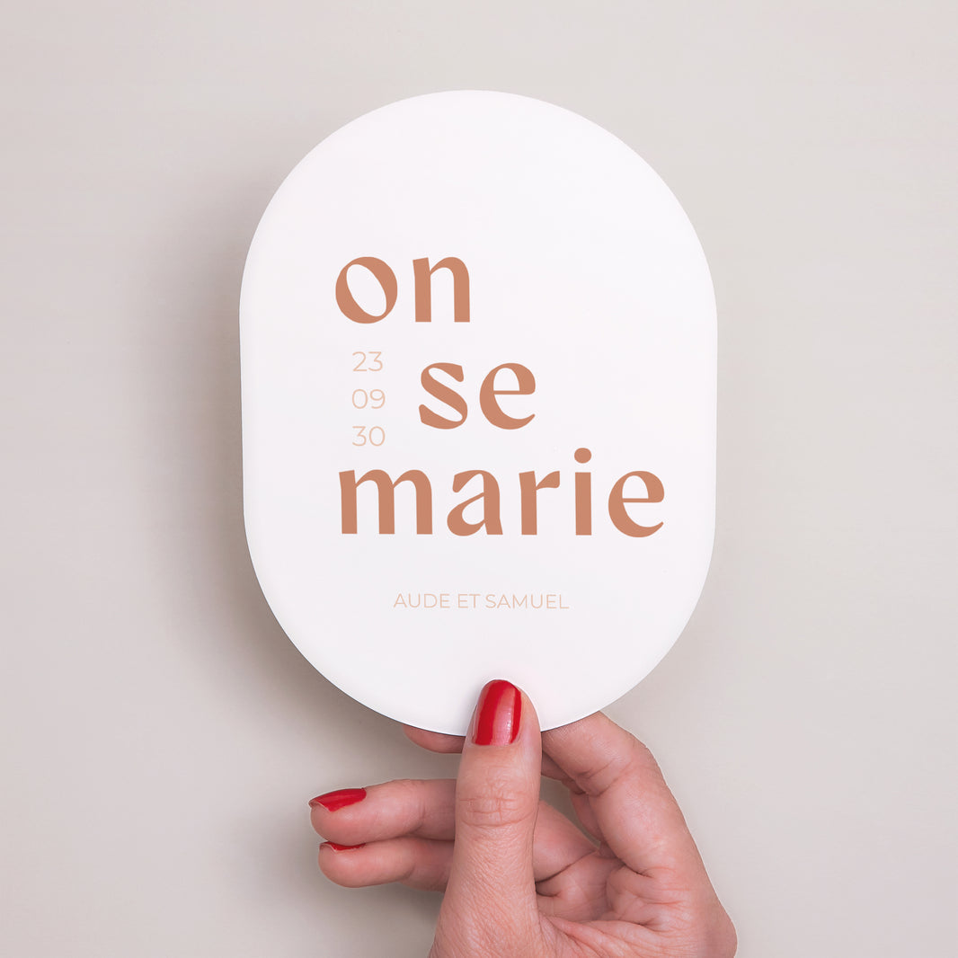 Faire-part Mariage Ovale Typo terracotta photo N° 2