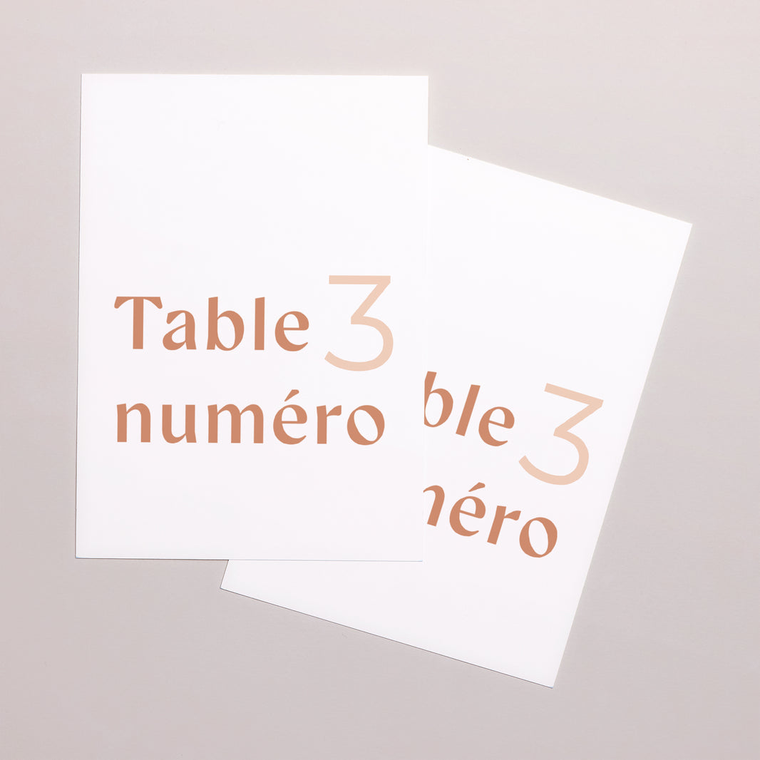 Marque table Mariage Rectangle Typo terracotta photo N° 2